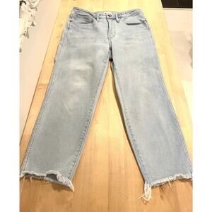 Madewell The Curvy Stovepipe Jeans - Light Wash Denim Raw Hem - Size 16W Women's